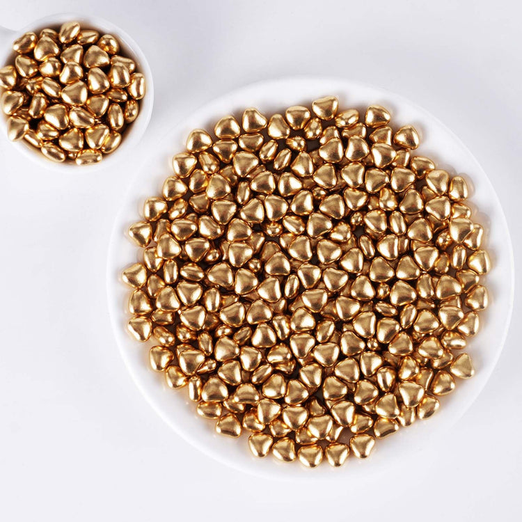 Gold Heart Shapes Sprinkles (4.58 Ounce)