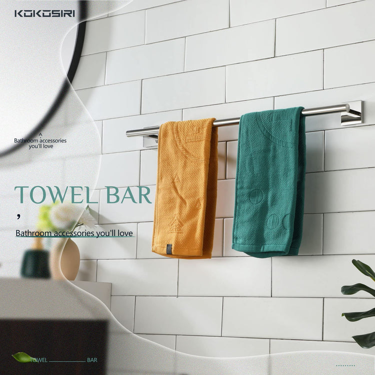 Bath Towel Bar Bathroom Towel Holder for Toilet Kitchen 24 Inch Necklace Holder Chrome Stainless Steel B4005CH