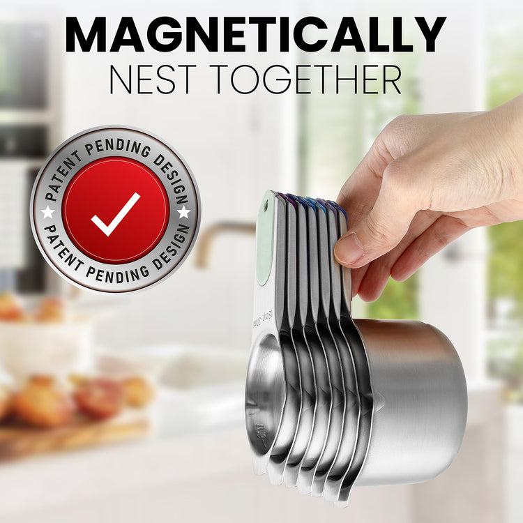 Magnetic Stainless Steel Measuring Cups Set of 7 (7 Count)