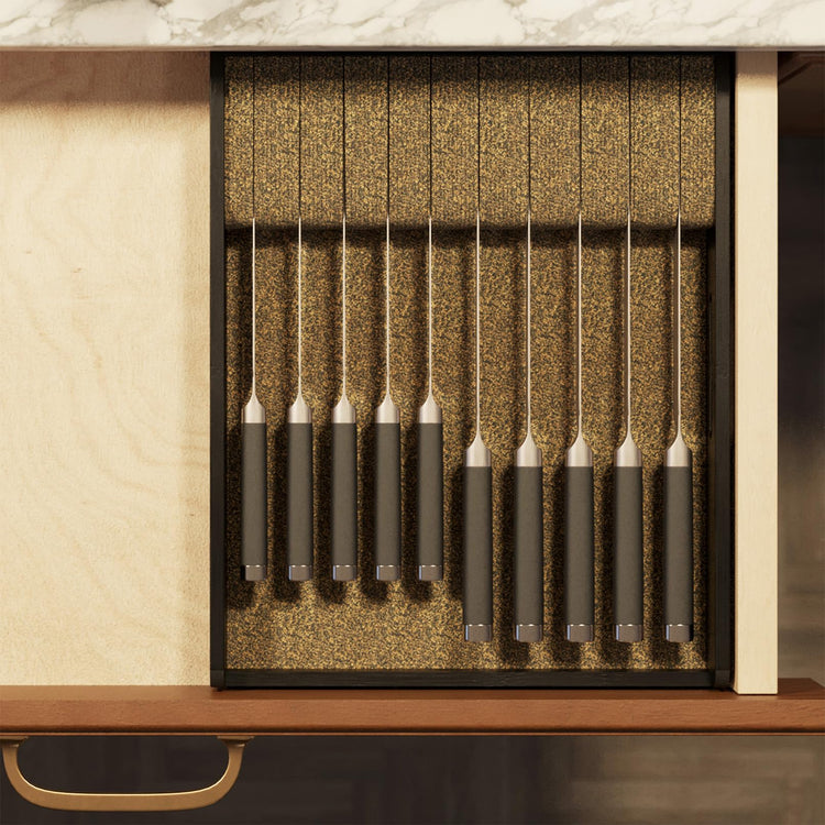 Large Knife Drawer Organizer Bamboo Insert Dock