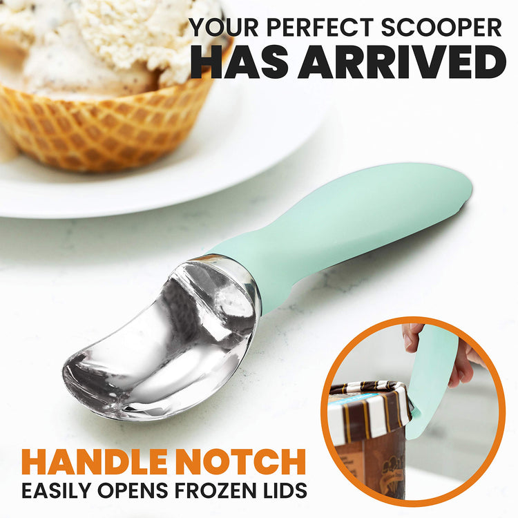 Stainless Steel Ice Cream Scoop with Soft Grip Handle