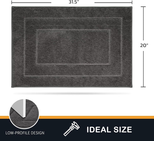 PURRUGS Dirt Trapping Door Mat 20in x 31.5in, Non-Slip/Skid Machine Washable Entryway Rug, Dog Doormat, Super Absorbent Welcome Mat for Muddy Wet Shoes and Paws, Grey