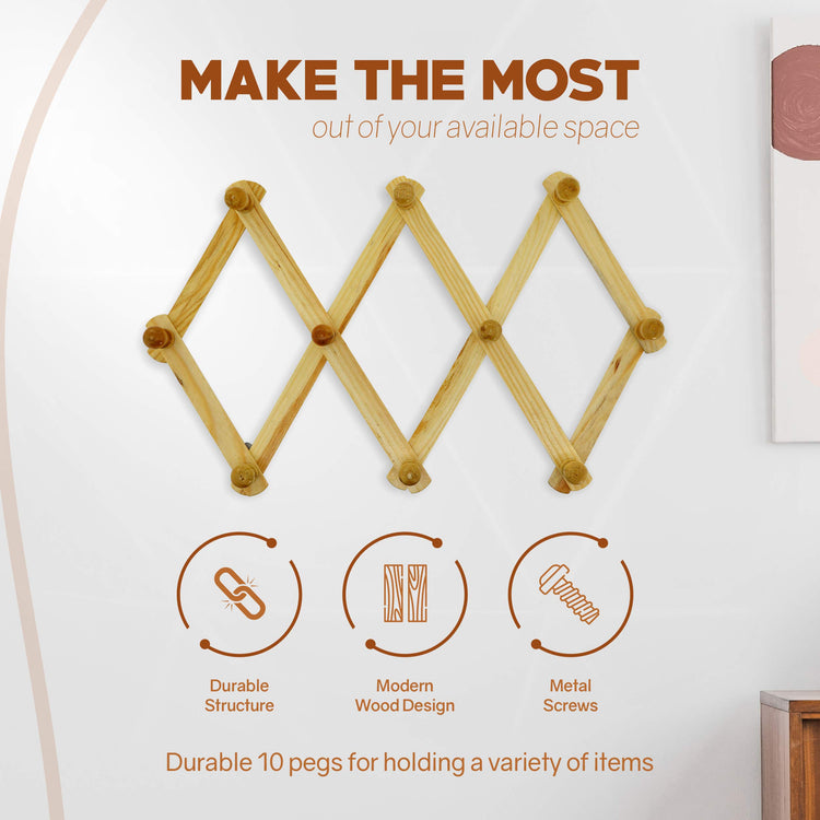 Accordion Style Wood Expandable Rack Hat