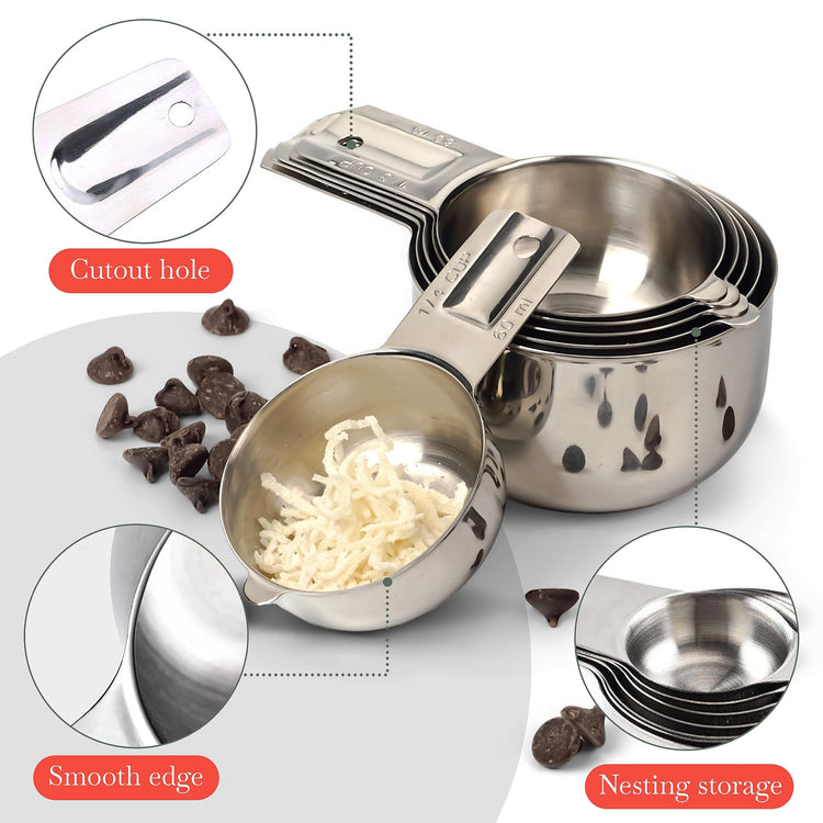 Stainless Steel Measuring Cups Set of 6