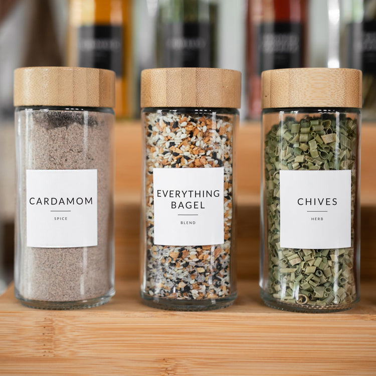 Glass Spice Jars with Label (24 Count)