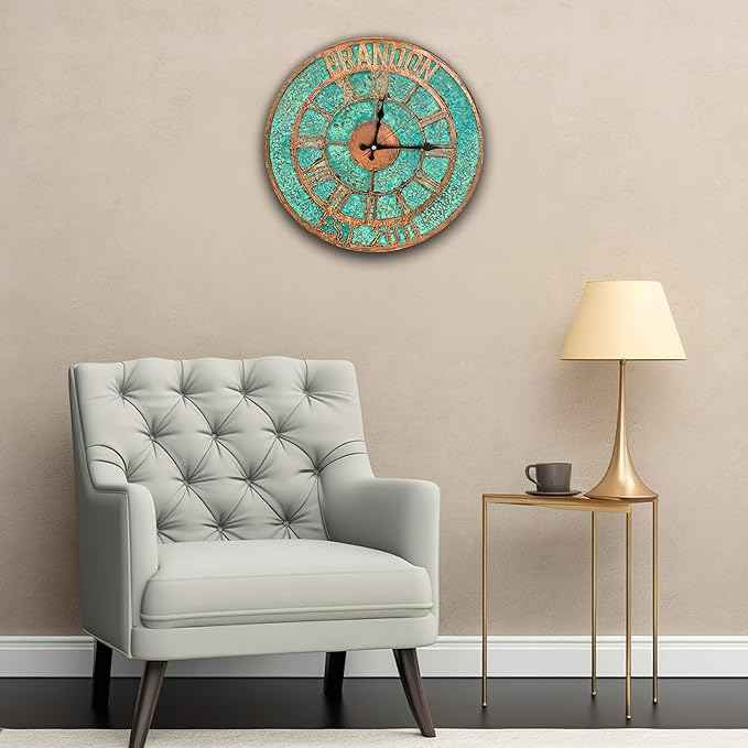 Handmade Copper Wall Clock Artisan Touch in Every Piece - Tree of Time Wall Decor Clock for Living Room, Office, Kitchen & Bedroom (Your Wall Clock, 11)