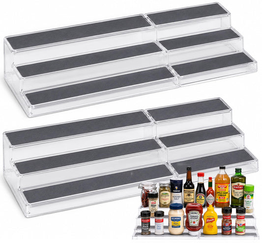 3 Tier Expandable Spice Rack Organizer for Cabinet (2 Count)
