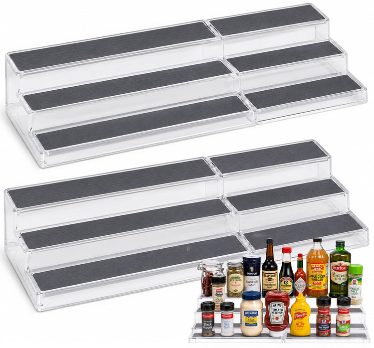 3 Tier Expandable Spice Rack Organizer for Cabinet (2 Count)