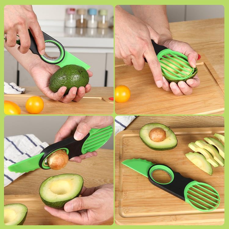 3-in-1 Avocado Slicer Tool & Stainless Steel Pitter