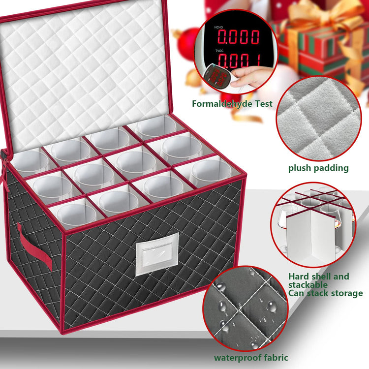 Christmas Stemware Storage Cases with Dividers (2 Count)