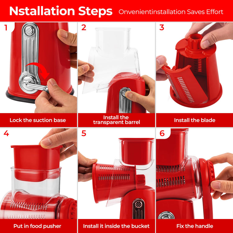 Rotary Cheese Grater 5 Blades