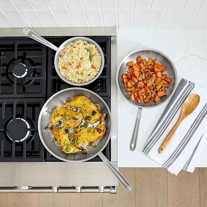 All-Clad D5® Stainless Steel Core 10 Piece Cookware Set- Made in USA- The Upgrade for Supremely Even Heat- Includes Frying Pans, Saucepan, Sautépan, Stockpot -Oven Safe & Induction Compatible