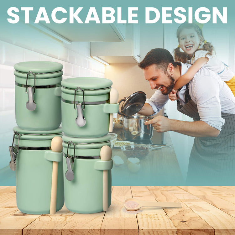 4 Piece Ceramic Kitchen Canisters Set (4 Count)