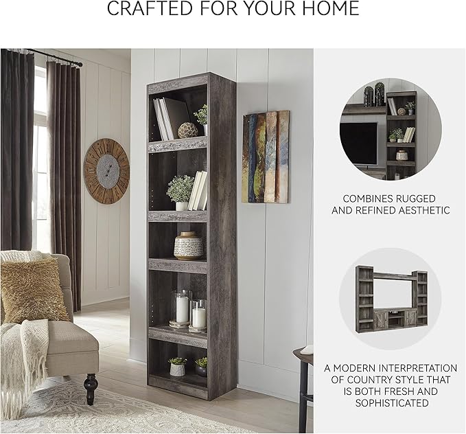 Signature Design by Ashley Wynnlow Rustic Pier-Style 72" Bookcase, Grayish Brown