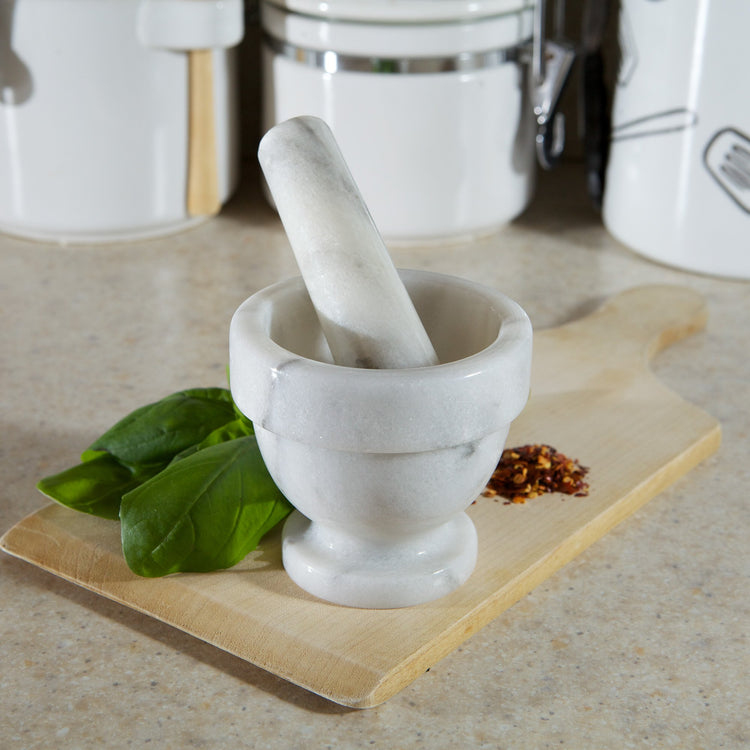 Small Marble Mortar and Pestle Set