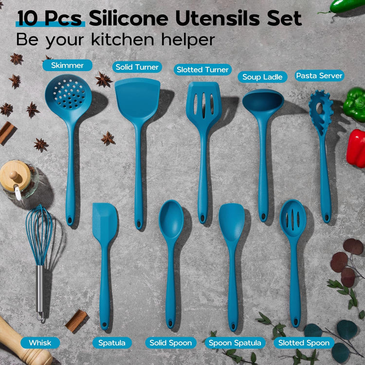 Navy Blue Kitchen Utensils Set (10 Count)