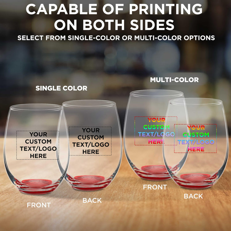 Custom Stemless Wine Glasses in Bulk by ARC Perfection (100 Count)