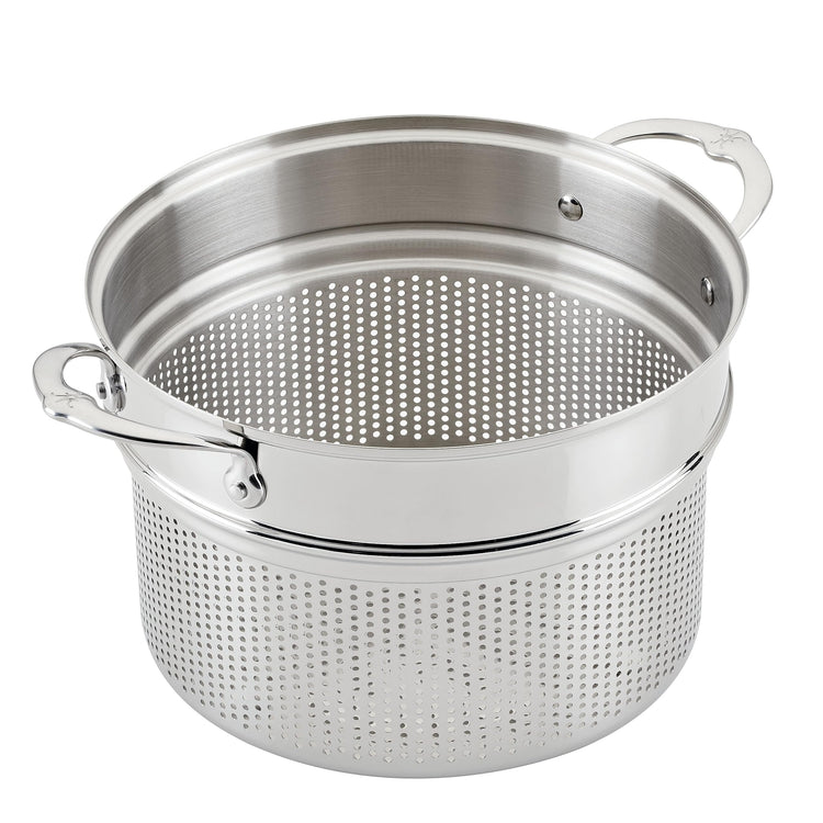 Provisions 8 Quart Stainless Steel Pasta Insert and Steamer Basket
