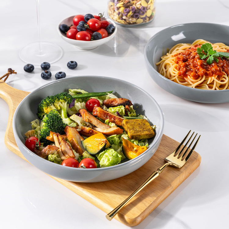 8.75'' Large Ceramic Pasta Bowls (4 Count)