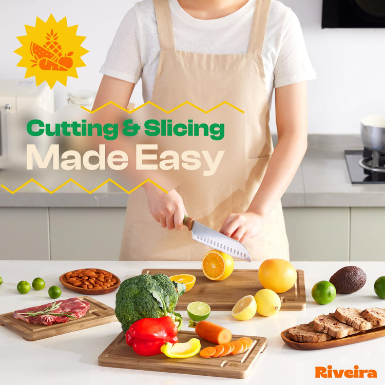 Brown Bamboo Wood Cutting Board (3 Count)