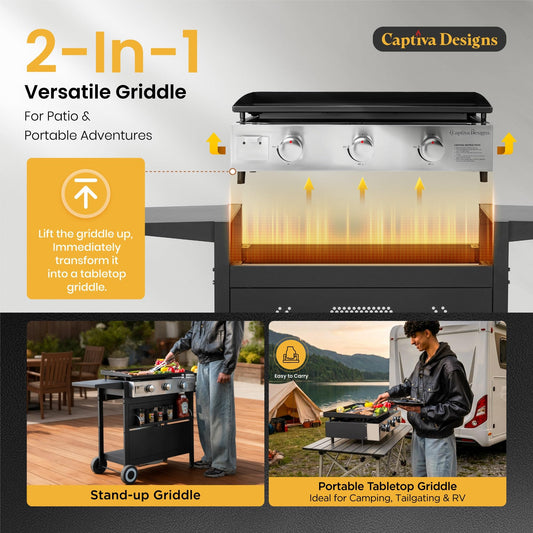Griddle Propane Gas Grill Detachable Table Top Grill