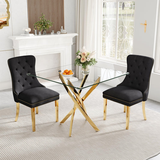 Square Glass Dining Table for 4