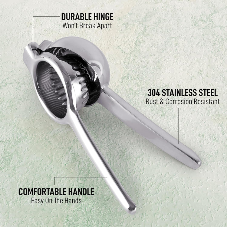 Lemon Squeezer Stainless Steel with Premium Quality Heavy Duty Solid Metal Squeezer Bowl - Large Manual Citrus Press Juicer and Lime Squeezer Stainless Steel - by Zulay Kitchen