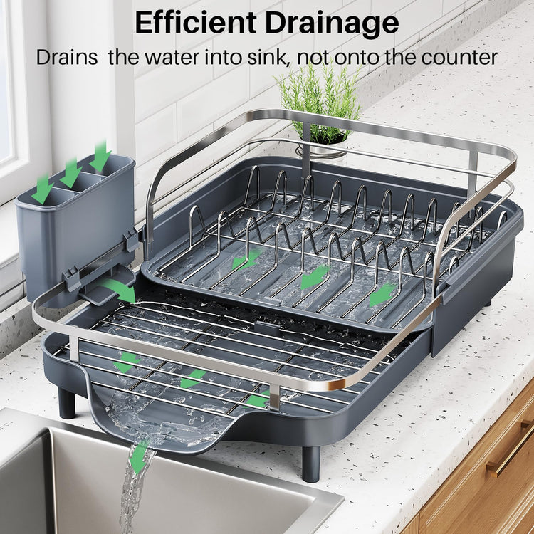 Expandable Dish Drying Rack for Kitchen Counter