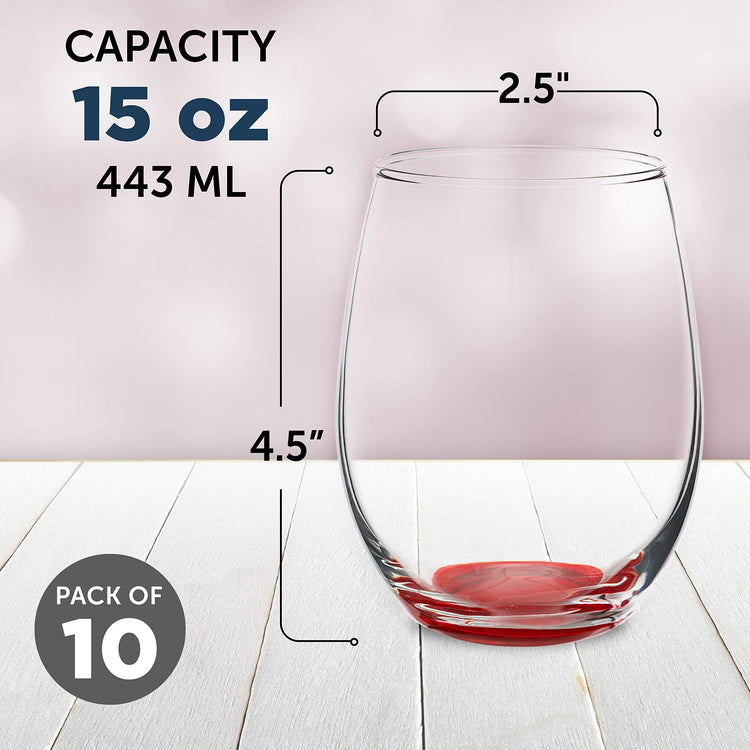 Stemless Wine Glasses in Bulk by ARC Perfection (10 Count)