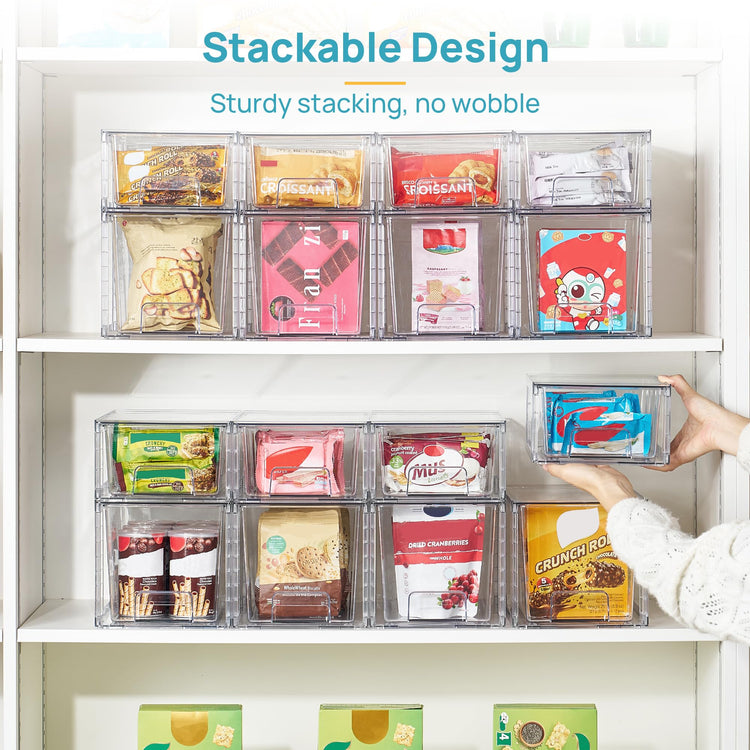 Clear Stackable Storage Drawers (4 Count)