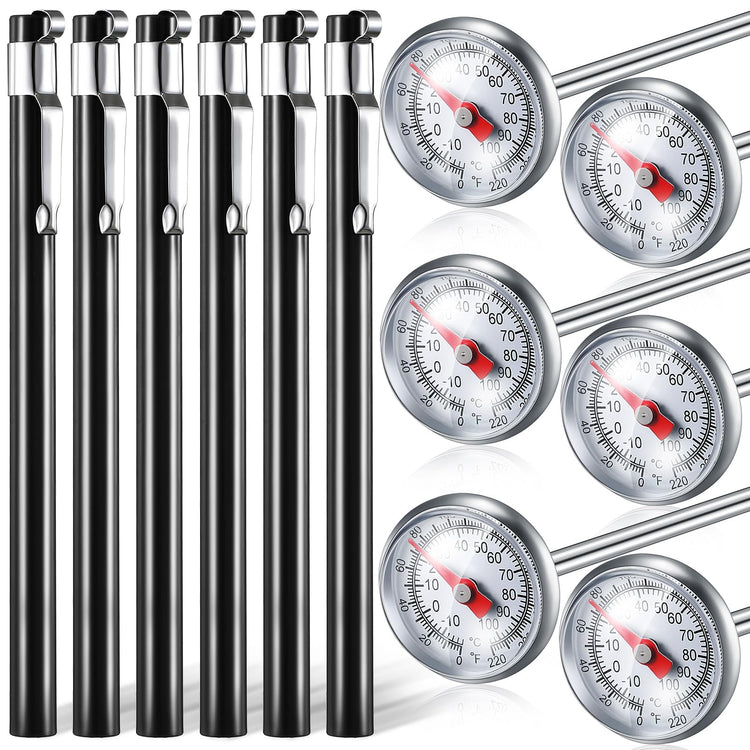 6 Pcs Stainless Steel Kitchen Dial Thermometer 5" (6 Count)