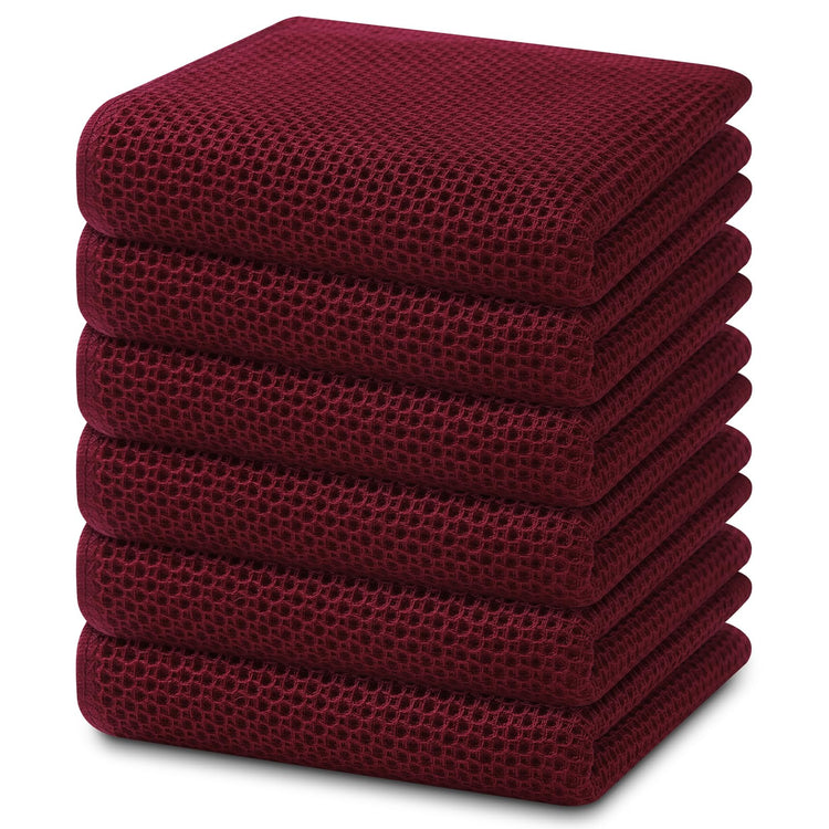 100% Cotton Waffle Weave Kitchen Dish Towels 6 (6 Count)