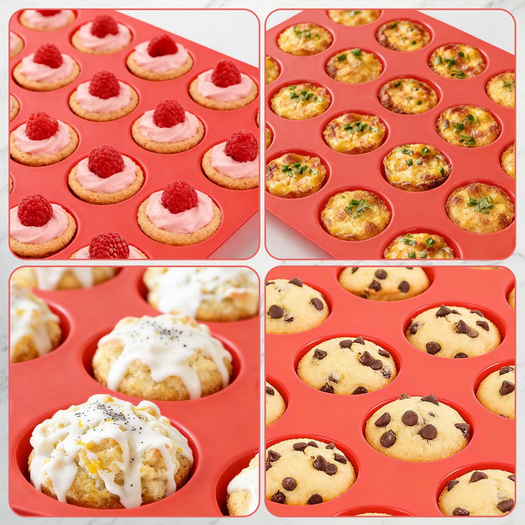 Silicone Muffin Pan Mini 24 Cups