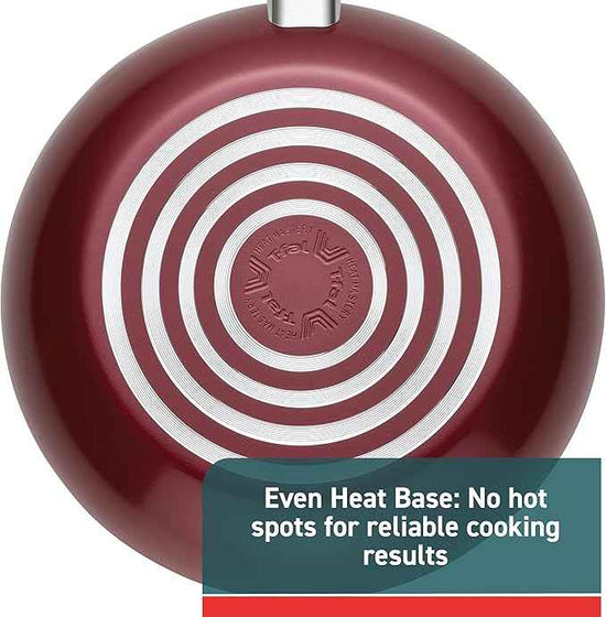 T-fal Essence, 20 Piece Non-Stick pots and pans Cookware Set, Red
