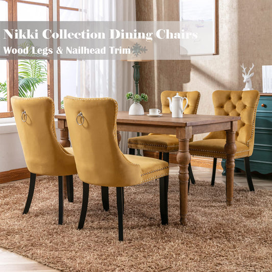 Gold Velvet Dining Chairs Set of 6 (6 Count)