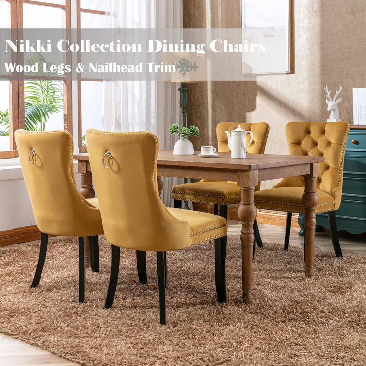 Gold Velvet Dining Chairs Set of 6 (6 Count)