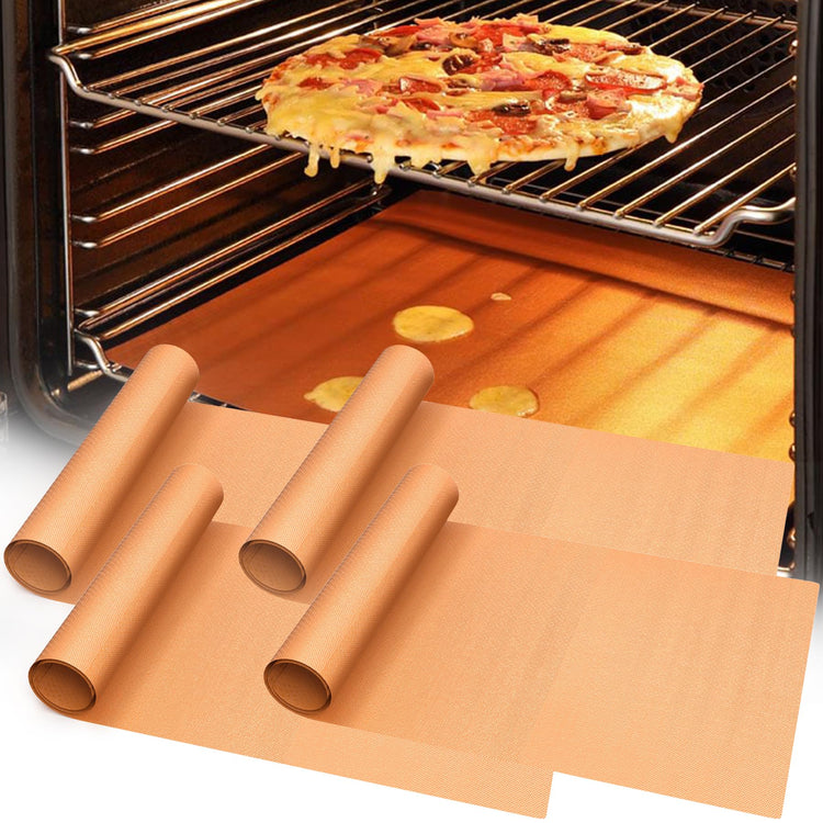 4 Pack Thickened Copper Oven Liners for Bottom of Oven BPA & PFOA Free (4 Count)