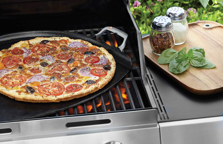 Cast Iron Grill Skillet and Pan with Forged Handles for Pizza