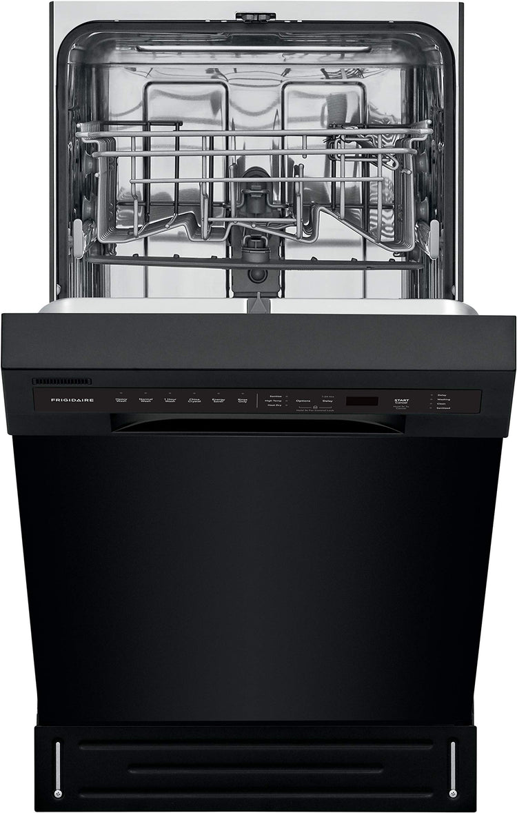 18 in. ADA Compact Front Control Dishwasher in Black with Dual Spray Arms