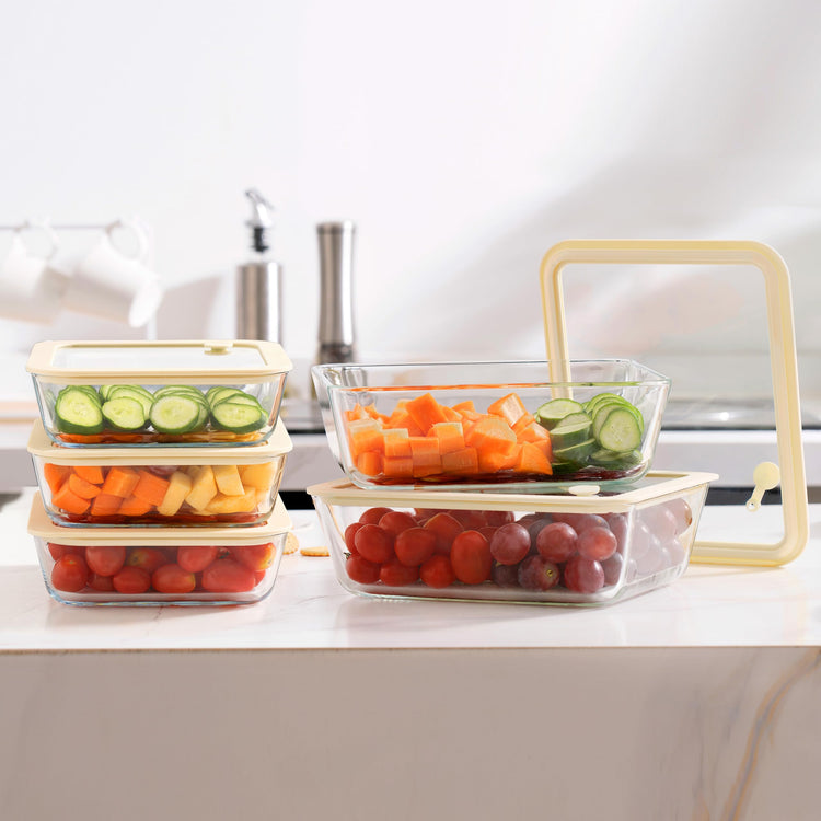 Glass Food Container Set with Glass Lid (3 Count)