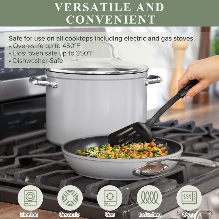 Healthy Duralon Blue Ceramic Nonstick Cookware Set