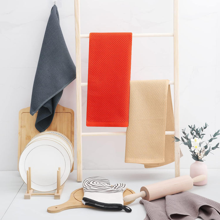 100% Cotton Waffle Weave Kitchen Dish Towels 12 (12 Count)