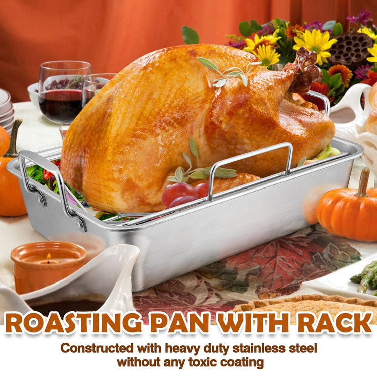 Roasting Pan with Rack for Turkey Chicken