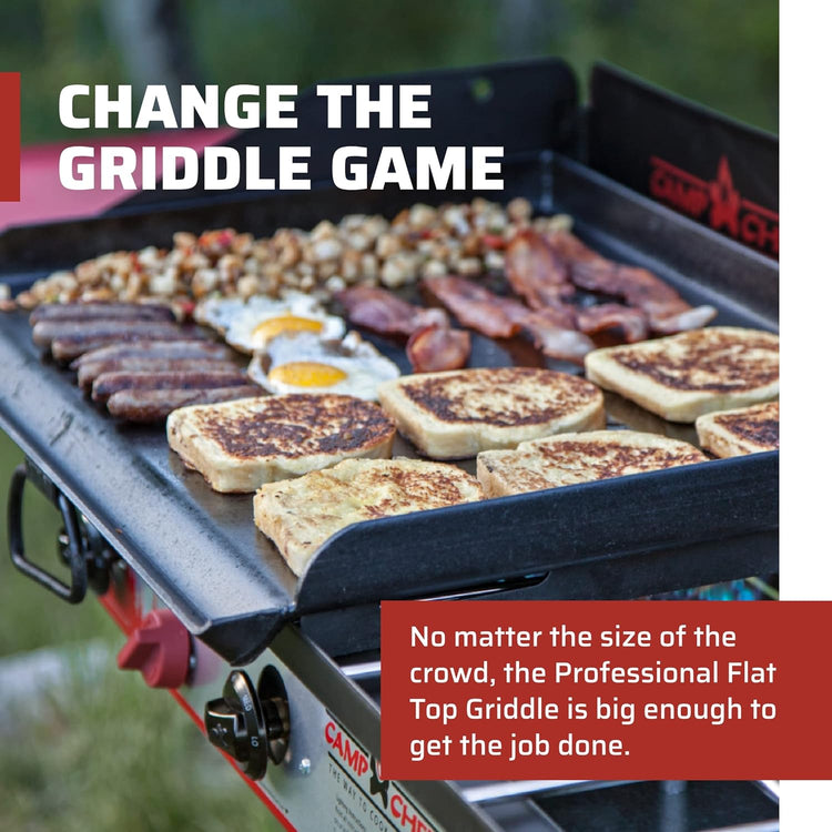 Camp Chef 3-Burner Griddle - Professional Flat Top Griddle for Camp Chef Cooking Systems - Outdoor Cooking Equipment - Fits 16" Cooking Systems - Nestoria