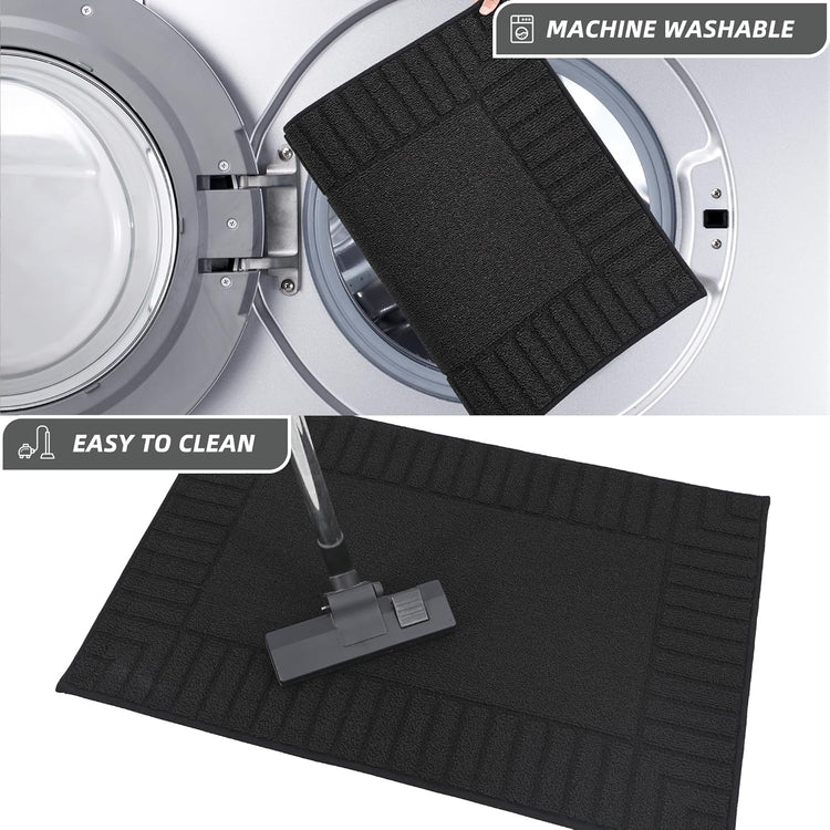BEQHAUSE-Kitchen-Rugs-and-Mats Non Slip Kitchen Mats for Floor Absorbent Kitchen Rugs Machine Washable Kitchen Floor Mat,Black 20”x30”