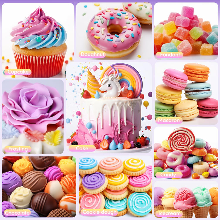 Oil Based Food Coloring for Chocolate 10 Colors Edible Food Dye for Sugar Candy Melts Oil Frosting Icing Dye for Backing Cookies Fondant Food Color for Cake Decorating (2.5 Fl Oz)