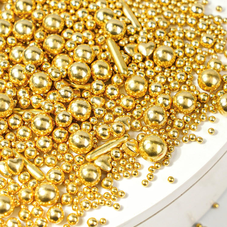 Gold Pearl Heart Sprinkles for Cake Decorating (5.29 Ounce)