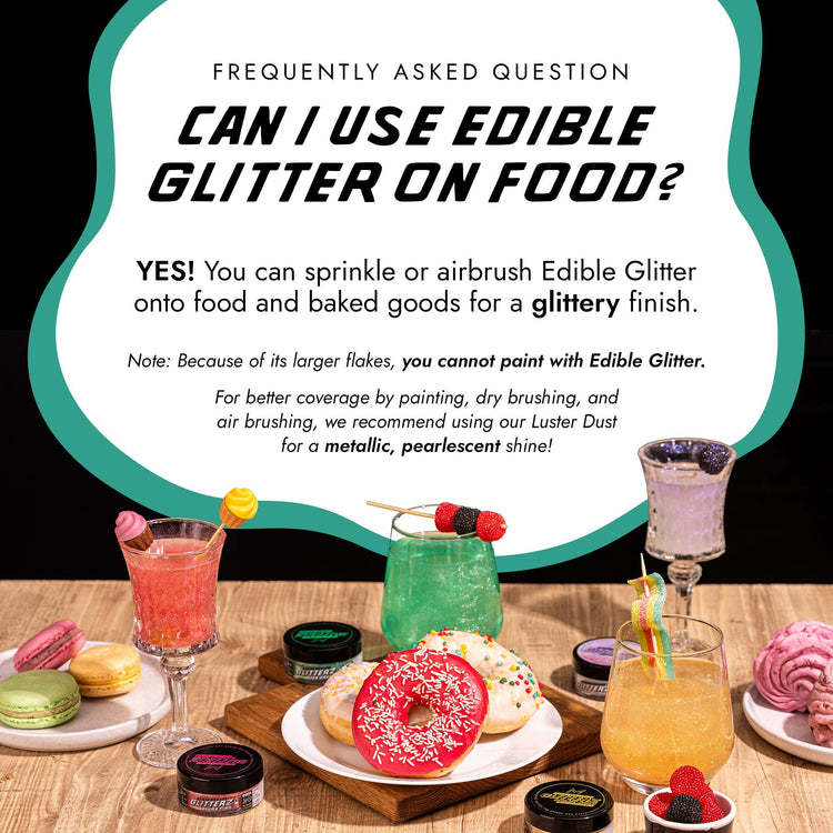 Mint Green Edible Glitter for Drinks & Cakes