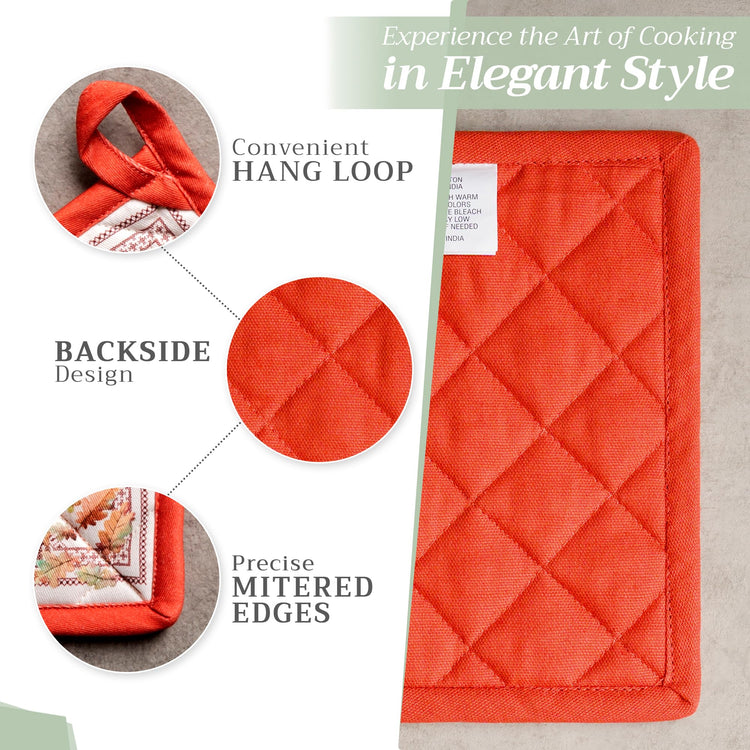 100% Cotton Oven Mitt & Pot Holder Set
