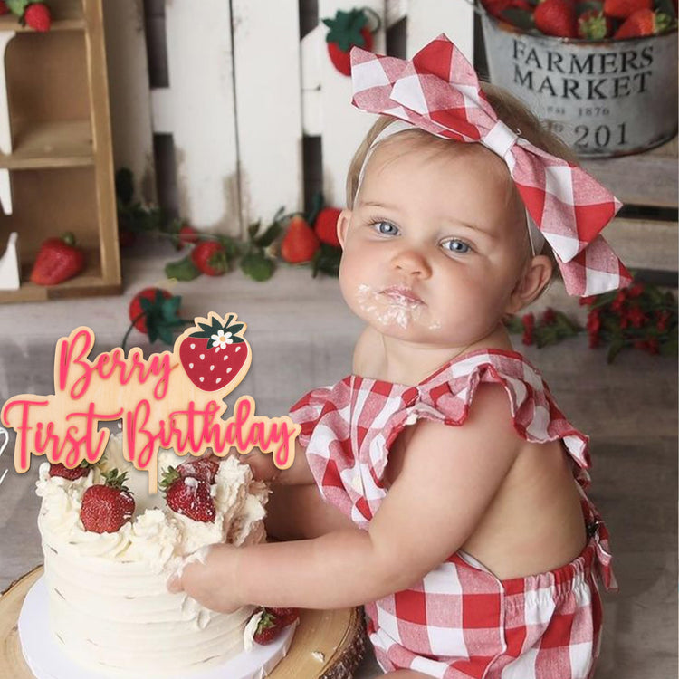 Berry First Birthday Cake Topper
